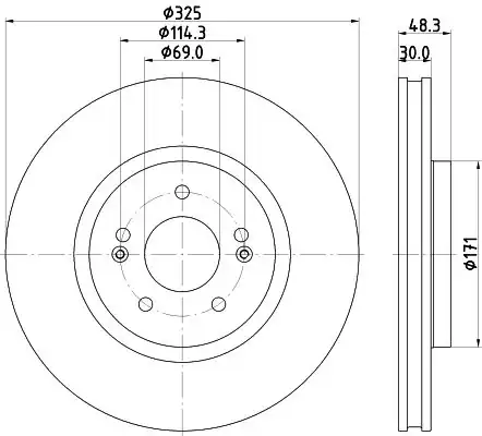 Hella Pagid 8dd355134 721 Fren Diski Ön Hyundai Tucson 2021 325 5 2 Adet