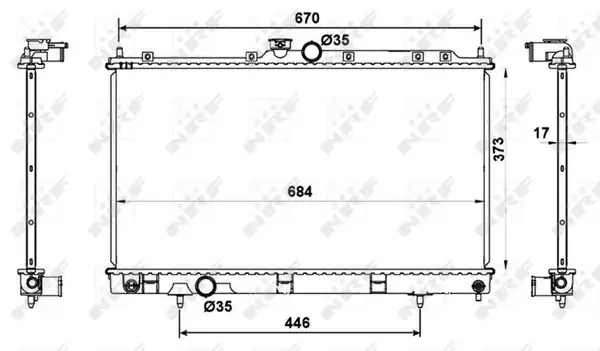 NRF 53779 | Motor Su Radyatörü Mitsubishi Lancer 03 07 Manuel 680 375 16