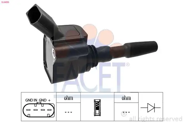 FACET 9-6499 | Ateşleme Bobini A1 A3 Q3 Caddy CC Golf VII Jetta Passat Tiguan Ibiza Leon Octavia Superb Yeti