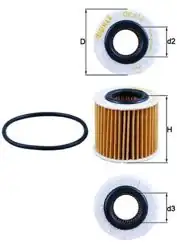 MAHLE OX416D1 | Yağ Filtresi Toyota Corolla Auris 10-12 Avensis 09-12 Rav 4 08-12
