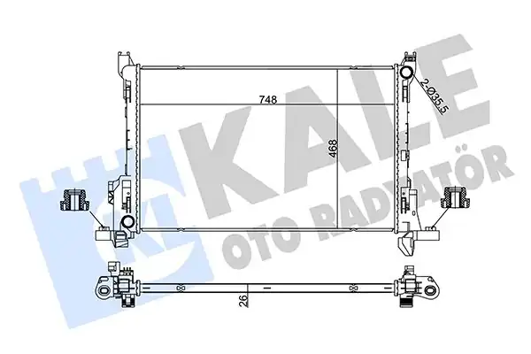 KALE 355630 | Motor Radyatörü Renault Trafic III Opel Vivaro B Fiat Talento Nissan Nv300 1 6 dCi 14