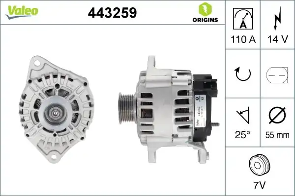 Valeo 443259 Alternatör 14v 110 A Ducato III Daily III İiv V Karsan J10 2 3 JTD 06