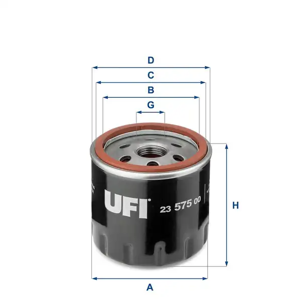 UFI 23-575-00 | Yağ Filtresi VW Caddy 16 Golf 13 Passat 15 Polo 15 Audi A3 13 20 Seat Leon 13 Skoda Octavia 13