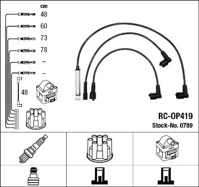 NGK 0789 | Buji Kablo Takımı Astra F 1 4 93 00 X14nz Corsa 1 4 93 00 C14nz