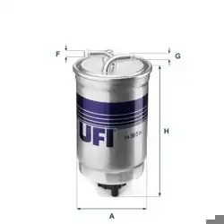 UFI 24.365.00 | Mazot Filtresi VW Golf 77-98 Lt 83-96 Passat 81-97 Polo 82-94 Transporter 95-04