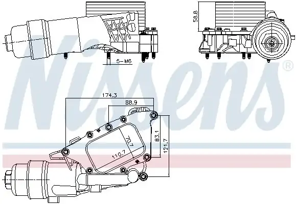 NISSENS 91385 | Yağ Soğutucusu Filitre Komple B47 F39 F45 F46 F48