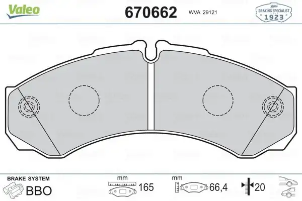 Valeo 670662 Ön Fren Disk Balata Iveco Daily II 97 06 20mm 1 Adet