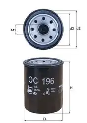 MAHLE OC196 | Yağ Filtresi 00-Lancer-Carisma-Colt
