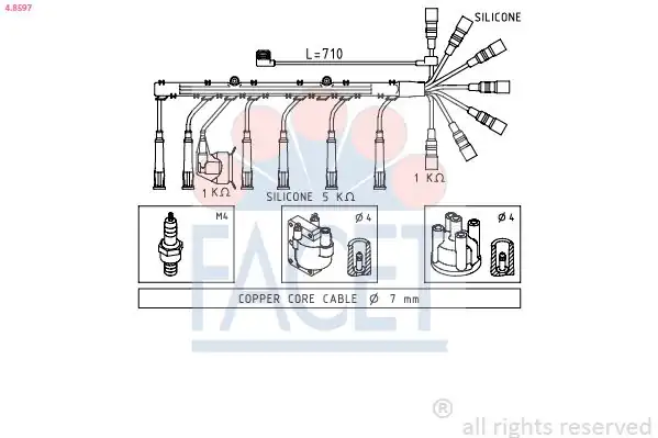 FACET 4-8597 | Buji Kablosu Seti Bmw E30 E34 M20
