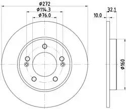 HELLA PAGID 8DD355126-501 | Fren Diski Arka Düz 272-5 (Hyundai i30 2017 / Kia Ceed 2018 /) | 2 Adet