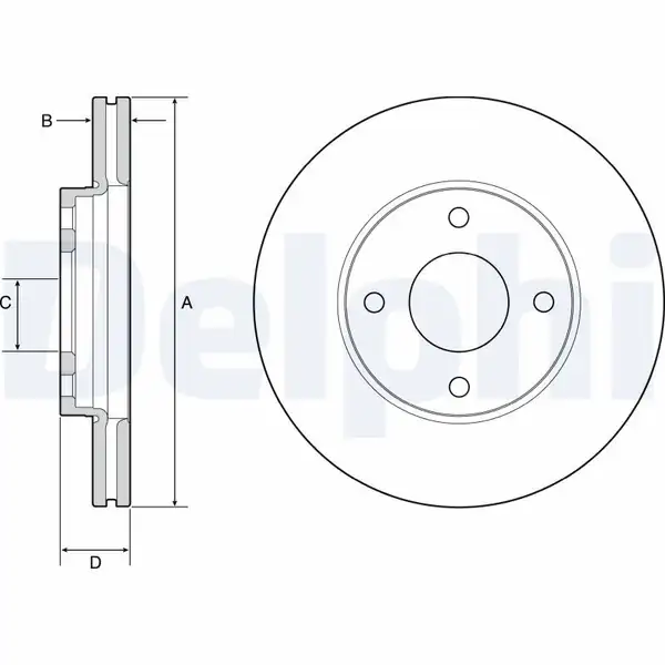 DELPHI BG4953C | Fren Diski Ön Ford Fiesta 17 Dış Cap 262mm