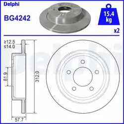 DELPHI BG4242 | Fren Diski (Çiftli Paket) , Deliksiz