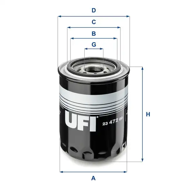 UFI 23-472-00 | Yağ Filtresi H100 Kamyonet Starex H1 Bongo