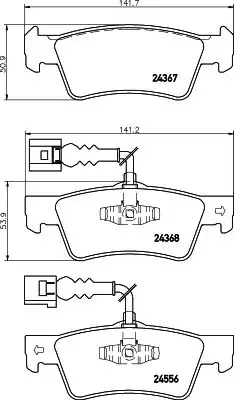 Hella Pagid 8db355012 441 Arka Fren Balatası VW Touareg Q7
