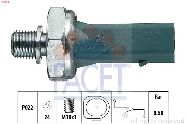 FACET 7-0139 | Yağ Basınç Müşürü VW Bora Caddy Golf Jetta Polo 1 4 16v Golf V Yeşil Soket