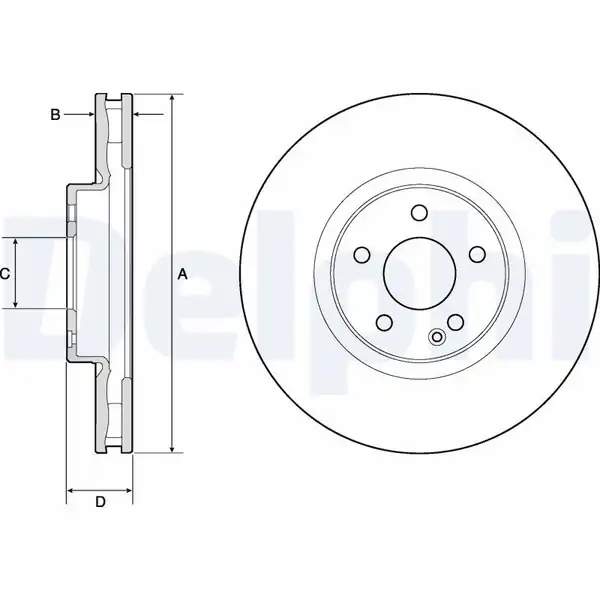 DELPHI BG9174C | Fren Diski Tekli Paket -Boyalı Delikli