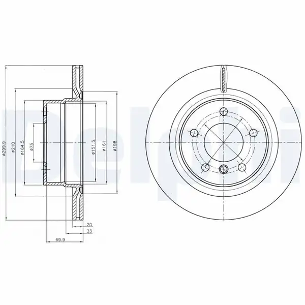 DELPHI BG4293C | Fren Diski Çiftli Paket -Boyalı Delikli