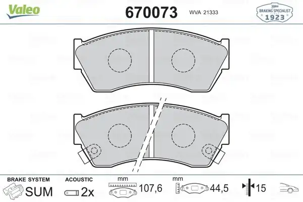 Valeo 670073 Fren Balatası Ön Suzuki Alto 1 0 94 02 Swift 1 0 1 3 1 6 89 03