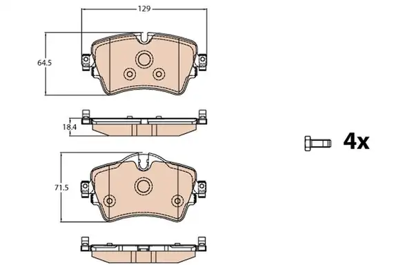 TRW GDB2087 | Fren Balatası Ön Bmw F45 F46 X1 F48 X2 F39 Mini F54 F60 14 18 129mm