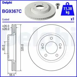 DELPHI BG9367C | Fren Diski Musso-Rexton Kaplamalı | 1 Adet