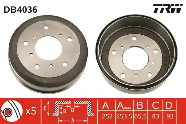 TRW DB4036 | Fren Kampana Arka VW LT 28 35 İ 89 96 LT 40 45 İ 90 96 811580