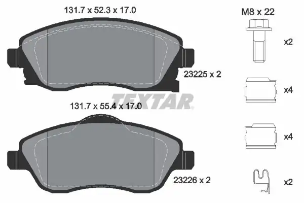 TEXTAR 2322501 | Fren Balatası Opel Corsa C Combo C Ön