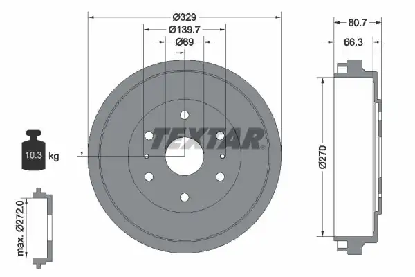 TEXTAR 94034200 | Kampana Hiace IV 95 06
