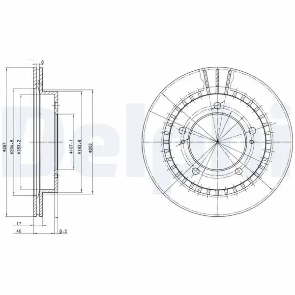 DELPHI BG3158 | Fren Diski Ön Havalı 287mm Suzuki Vitara 5 Kapı 90 98 Jımny 05