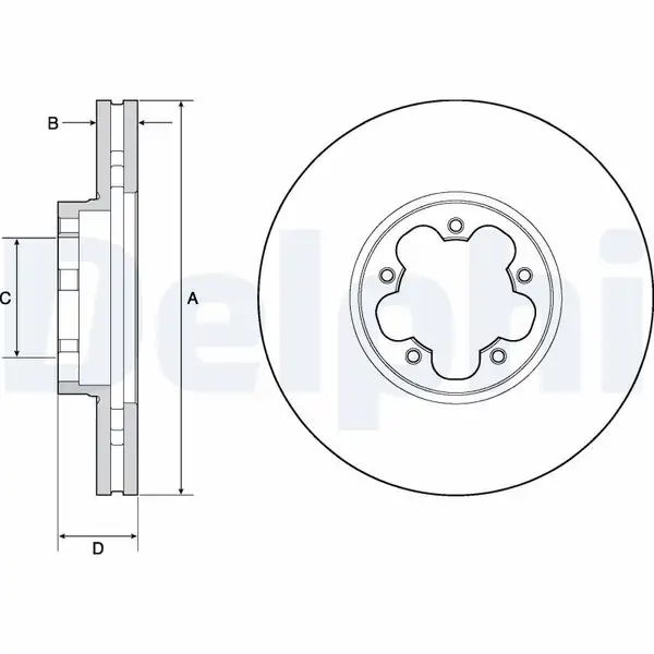 DELPHI BG9142C | Ön Fren Diski Aynası Transit V363 14 Arka Çift Teker 5 Bijon Cap 308 33