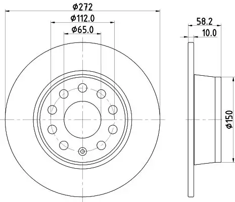 HELLA PAGID 8DD355131-811 | Fren Diski Arka (VW T-Roc 18-Audi Q2 17-Seat Leon 17-20 Skoda Octavia 20) | 2 Adet Takım