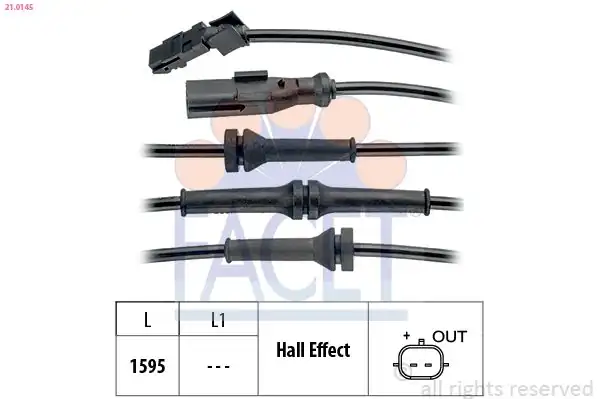 FACET 21-0145 | ABS Sensörü Arka Sağ Kangoo III 08 Cıtan 415 12