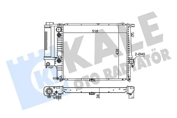 KALE 348900 | Motor Su Radyatörü Otm. Şanz. Klimalı Bmw E34 520i 525i 90 96
