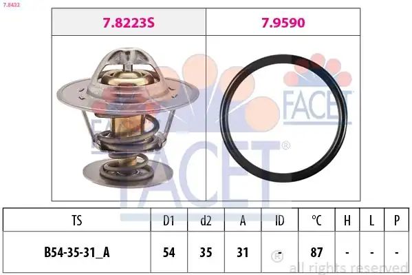FACET 7-8432 | Termostat 87 A6 2 0 94 97 Escort 1 6d 84 85 Cordoba Toledo Golf İ 1 6 1 8 94 99