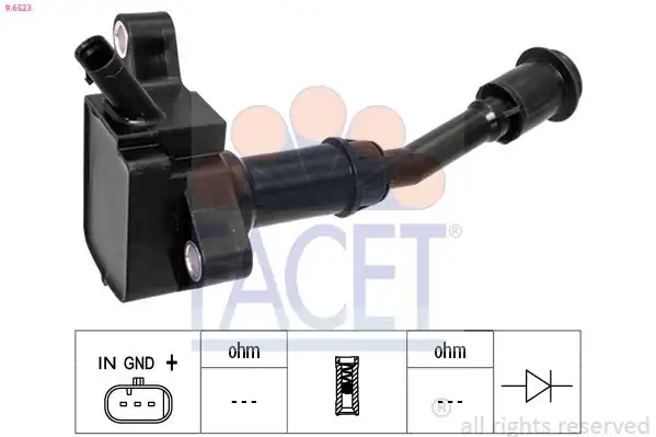 FACET 96523 | Ateşleme Bobini Ford C Max II Focus III Mondeo V Kuga II 1 5 Ecoboost