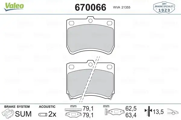 Valeo 670066 Ön Fren Balatası Kia Prıde 1 1 1 3 90 03 Mazda 121 1 1 1 3 87 90