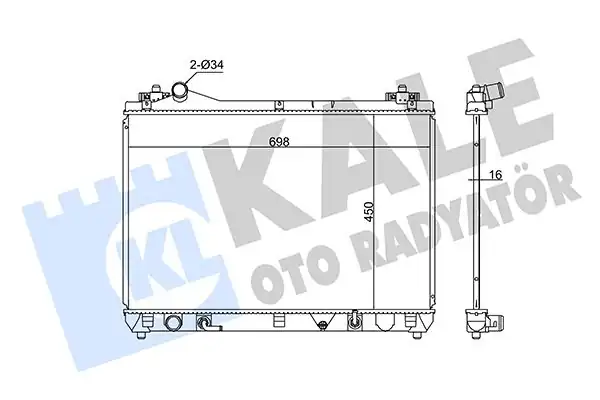 Kale Radyatör 350755 Su Radyatörü Brazing Suzuki Grand Vitara II 2 0 05 11 2 4 09 15 M-T 450 798x16