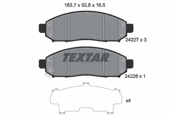 TEXTAR 2422701 | Fren Balatası Navara Pathfinder 2 5 05 Ön