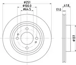 HELLA 8DD355122-991 | Fren Diski Ön Mitsubishi Mirage Space Star Attrage 251mm 12- | 2 Adet