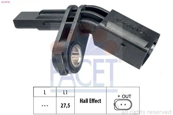 FACET 21-0172 | ABS Sensörü Sol Arka Man Tge 17 Crafter 17 Caddy Golf VII Passat Tiguan A3 Octavia Leon Superb