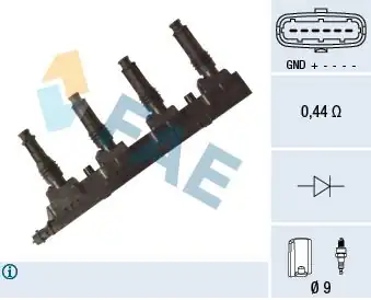 FAE 80350 | Ateşleme Bobini Astra H Astra G Corsa Combo Meriva Tigra 1 2 1 4 00 Z12xep 823909