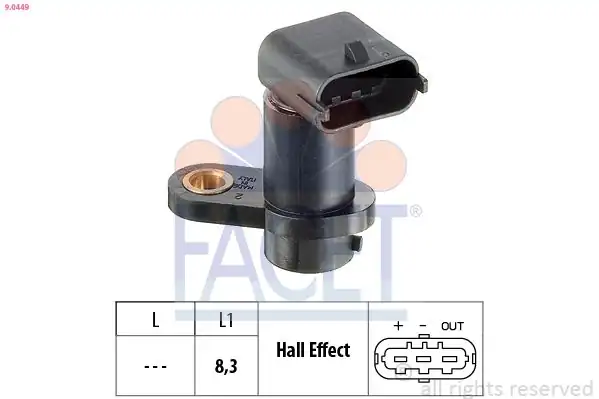 FACET 9-0449 | Eksantrik Devir Sensörü Astra H Astra G Vectra C Meriva A Zafira B Z16xep
