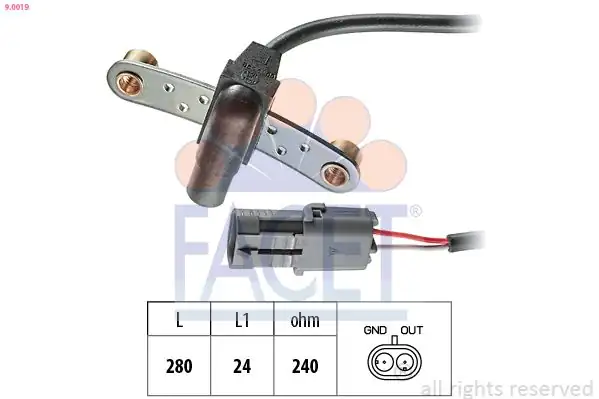 FACET 9-0019 | Krank Mil Sensörü Megane R19 Clio Laguna Espace