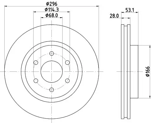 Hella Pagid 8dd355126 841 Fren Disk Ön 296 6 Nissan Navara 2 3 Dt 15 Renault Alaskan 2 3 dCi 17 2 Adet