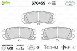 VALEO 670459 | Fren Balatası Arka Opel Sıntra Cadillac Sevılle Buick Regal