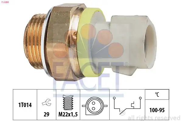 FACET 7-5280 | Hararet Müşürü 90 95 Escort 1 6 1 8 16v Fiesta III 1 25 1 8 92 02 Sarı Klimasız