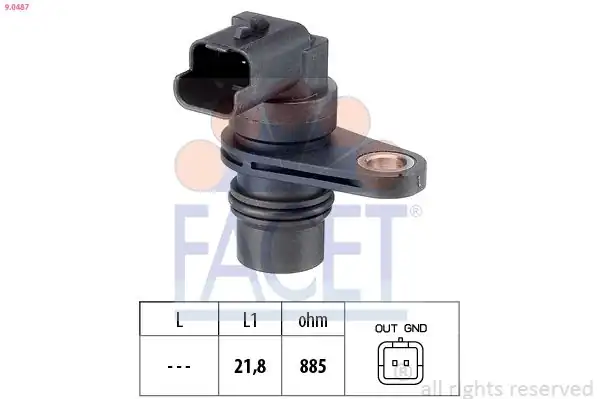 FACET 9-0487 | Hız Sensörü 308 508 Partner Tepe 3008 208 2008 5008 Ds5 C3 III C4 Picasso C4 II Ds4 C3 Picasso Ds3