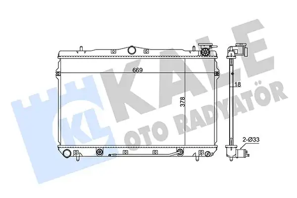 KALE 342310 | Motor Su Radyatörü Hyundai Elantra 1 5 1 6 Otomatik 1996 2001 375x668x16
