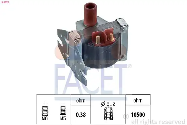 FACET 9-6078 | Ateşleme Bobini 190 W201 89 93 C124 87 92 W124 85 92 W140 93 98 W126 85 91 W463 90 97