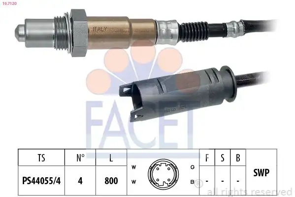 FACET 10-7120 | Oksijen Sensörü Bmw M 43 44 52 62 73 E 36 38 46 53