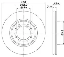 HELLA PAGID 8DD355105-131 | Fren Diski Mitsubishi L 200, Pajero CLA | 2 Adet